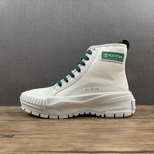【400】[L*V CANVAS BOOTS WHITE/WHITE/GREEN]-[WOMAN:35-40]