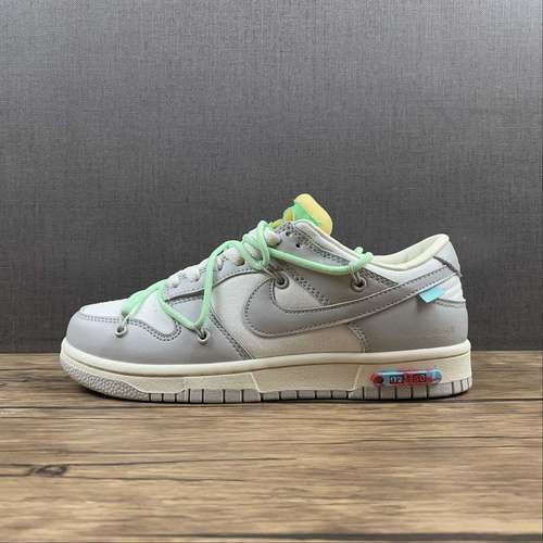 【300】[DM1602-108]-[OW X SB DUNK LOW LOT 07 OF 50 SAIL/NEUTRAL GREY/VAPOR GREEN]-[UNSIEX:36-45]