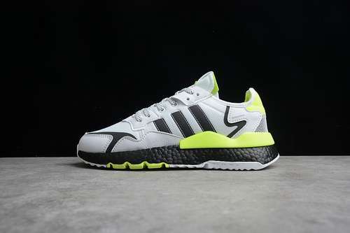 【280】[EG6749]-[NITE JOGGER BOOST SHOES CLOUD WHITE/CORE BLACK/SIGNAL GREEN]-[UNSIEX:36-45]