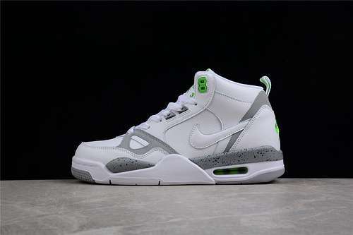 【330】[579961-106]-[AIR FLIGHT 13 MID WHITE/GREY-GREEN]-[MAN:40-46]