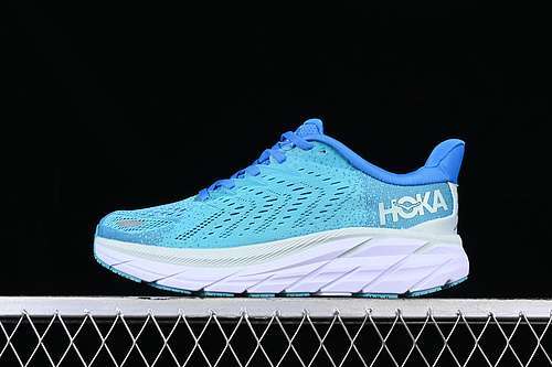 【250】[1119393 IBSB]-[HOKA ONE ONE CLIFTON 8 WHITE/BLUE]-[WOMAN:36-39]-[MAN:40-45]
