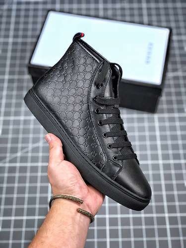 【360】[GU*CCI HIGH SHOES BLACK/BLACK/BALCK]-[MAN:38-44]