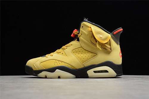 【320】[SALE][CN1084-300]-[TRAVIS SCOTT X AIR JORDAN 6 YELLOW CACTUS JACK WHEAT YELLOW/BLACK]