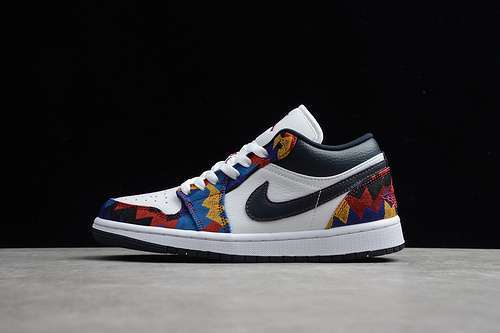 【300】[CZ8659-100]-[AIR JORDAN 1 LOW BLACK/WHITE/MULTU-COLOR]-[WOMAN:36-39]-[MAN:40-47.5]