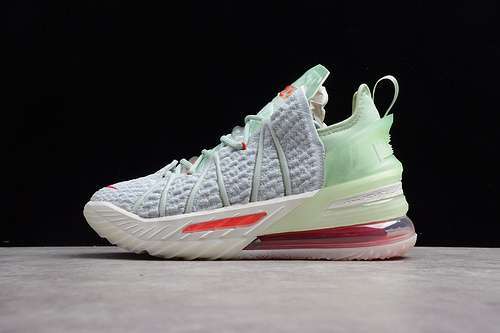 【380】[DB7644-002]-[LEBRON 18 EMPIRE JADE WHITE/JADE ICE-RED]-[MAN:40-46]