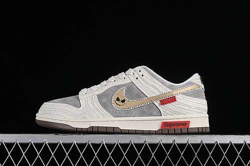 【360】[XD6188-024]-[SUPREME DUNK LOW SB WHITE/GREY/BROWN]-[WOMAN:36-39]-[MAN:40-45]