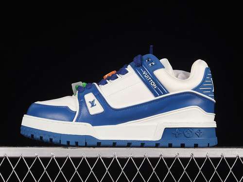 【700】[L*V TRAINER SNEAKERS WHITE/WHITE/NAVY BLUE]-[WOMAN:36-39]-[MAN:40-45]