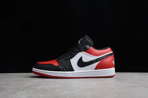 【300】[553558-612]-[GZ AIR JORDAN 1 LOW BRED TOE WHITE/BLACK-UNIVERSITY RED]-[WOMAN:36-39]-[40-47.5]