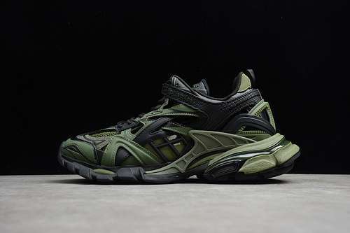 【550】[ECBL000610A]-[BA*LEN*CIAGA TRACK TRAINERS BLACK/BLACK/DARK GREEN]-[UNISEX:35-46]