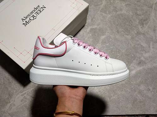 【480】[ALE*XANDER MCQUEEN SOLE LEATHER SNEAKERS WHITE/WHITE/PINK]-[WOMAN:35-40]