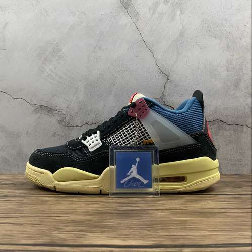 【430】[DC9533-001]-[UNION AIR JORDAN 4 RETRO OFF NOIR/BRIGADE BLUE/DARK SMOKE GREY/LIGHT FUSION RED]