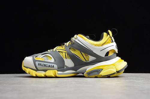 【580】[ECBA609296A]-[GZ BA-LEN-CIAGA TRACK 3.0 SNEAKER GREY/YELLOW/WHITE]-[UNISEX:36-45]