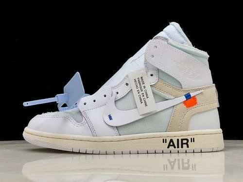 【580】[AQ8296-100]-[OG AIR JORDAN 1 RETRO HIGH GS X OFF WHITE WHITE]-[MAN:40-47.5]