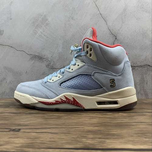 【520】[CI1899-400]-[TROPHY ROOM X AIR JORDAN 5 RETRO ICE BLUE/SAIL-METALLIC GOLD-UNIVERSITY RED]