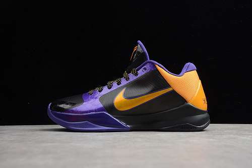 【390】[386430-071]-[ZOOM KOBE 5 X LAKERS BLACK/DE SOL-VARSITY PURPLE]-[MAN:39-46]