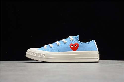 【190】[168303C]-[COMME DES GARÇONS PLAY X CHUCK TAYLOR ALL-STAR 70S LOW BRIGHT BLUE/RED/WHITE]