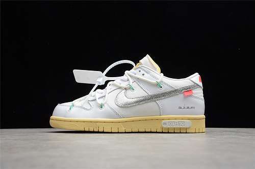 【480】[DM1602-127]-[OW X SB DUNK LOW DEAR SUMMER-01 OF 50 WHITE/METALLIC SILVER/BUTTER]
