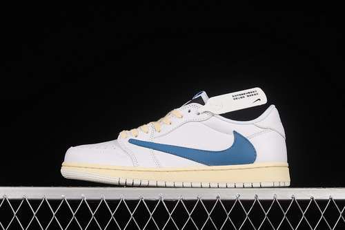 【400】[CQ3277-100]-[TRAVIS SCOTT X FRAGMENT X AIR JORDAN 1 LOW CREAM WHITE/BLUE]-[UNISEX:36-47.5]