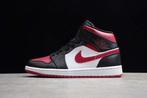 [554724-066]-[AIR JORDAN 1 MID BRED TOE BLACK/RED/WHITE]-[WOMAN:36-39]-[MAN:40-47.5]
