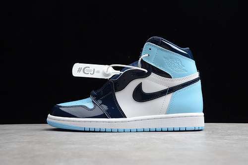 [CD0461-401]-[CJ AIR JORDAN 1 HIGH OG UNC PATENT LEATHER OBSIDIAN/BLUE/WHITE]-[MAN:40-45]