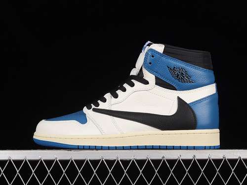 【580】[DH3227-105]-[FRAGMENT DESIGN TRAVIS SCOTT X AIR JORDAN 1 RETRO HIGH SAIL/BLACK/MILITARY BLUE]