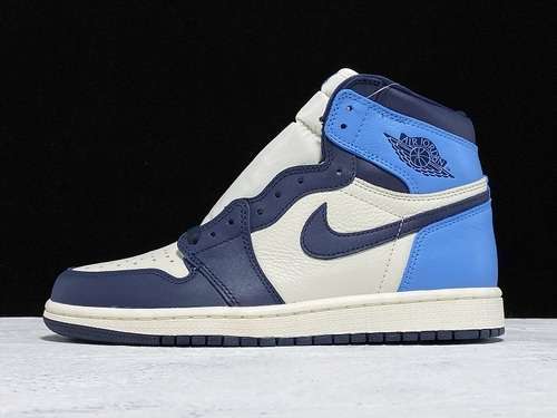 【490】[555088-140]-[GET AIR JORDAN 1 RETRO HIGH UNC LEATHER OBSIDIAN/BLUE]-[MAN:40-46]