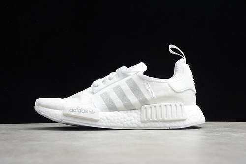 【300】[FY9688]-[NMD_R1 SHOES CLOUD WHITE/CLOUD WHITE/SIVER]-[WOMA:36-39]-[MAN:40-45]
