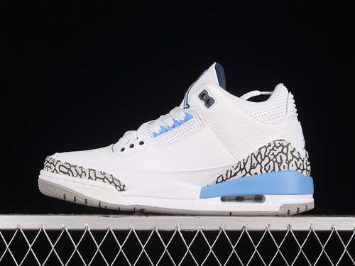 【360】[CT8532-104]-[AIR JORDAN 3 RETRO UNC WHITE/VALOR BLUE/TECH GREY]-[MAN:40-47.5]