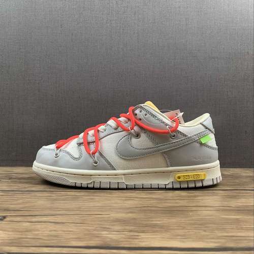 【460】[DM1602-110]-[OW X SB DUNK LOW LOT 06 OF 50 SAIL/NEUTRAL GREY/RED]-[WOMAN:36-39]-[MAN:40-47.5]