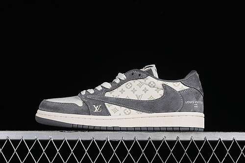 【360】[SJ2068-001]-[TRAVIS SCOTT X FRAGMENT DESIGN AIR JORDAN 1 LOW OG SP WHITE/GREY]-[UNISEX:36-45]