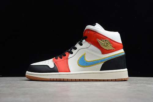 【340】[DC1426-100]-[AIR JORDAN 1 MID SE SAIL/METALLIC GOLD/GYM RED/BLACK]-[UNISEX:36-46]