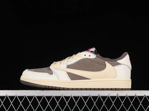 【450】[DM7866-162]-[TRAVIS SCOTT X AIR JORDAN 1 LOW OG REVERSE MOCHA SAIL/UNIVERSITY RED/RIDGEROCK]