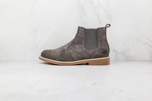 【380】[CAT MIDDLE CUT CASUAL SHOES DARK GREY/DARK GREY/BROWN]-[MAN:38-44]