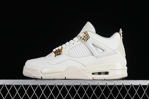 【440】[AQ9129-170]-[AIR JORDAN 4 RETRO SAIL/METALLIC GOLD/BLACK]-[WOMAN:36-39]-[MAN:40-47.5]