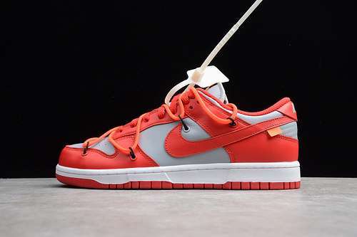 【520】[CT0856-600]-[OFF-WHITE X SB DUNK LOW UNIVERSITY RED/WOLF GREY]-[UNISEX:36-46]