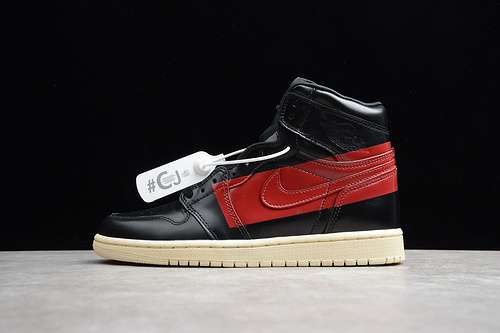 [BQ6682-006]-[CJ AIR JORDAN 1 RETRO HIGH OG DEFIANT COUTURE BLACK/RED-MUSLIN]-[MAN:40-45]