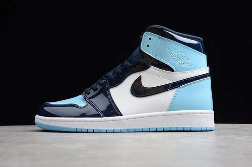 【520】[CD0461-401]-[ST AIR JORDAN 1 HIGH OG UNC PATENT LEATHER OBSIDIAN/BLUE/WHITE]