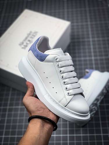 【550】[ALE*XANDER MCQUEEN SOLE SNEAKERS WHITE/WHITE/BLUE]-[WOMAN:35-39]-[MAN:40-44]