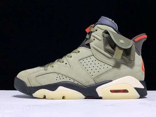 【720】[CN1084-200]-[OG TRAVIS SCOTT X AIR JORDAN 6 MEDIUM OLIVE/BLACK/UNIVERSITY RED]
