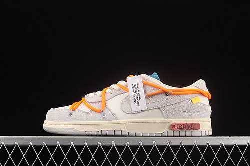 【330】[DJ0950-119]-[OW X SB DUNK LOW LOT 19 OF 50 SAIL/NEUTRAL GREY/ORANGE PULSE]-[UNISEX:36-45]