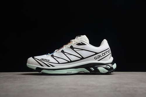 【300】[SALOMON XT-6 RUNNING SHOES WHITE/BLACK/MINT GREEN]-[MAN:40-47]
