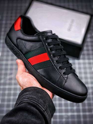 【310】[GU*CCI ACE EMBROIDERED LOW-TOP SNEAKER BLACK/WHITE/MULTI-COLOR]-[UNISEX SIZE:35-44]