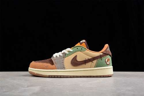 【320】[DZ7292-200]-[ZION WILLIAMSON AIR JORDAN 1 RETRO LOW VOODOO FLAX/MUSLIN/FAUNA BROWN/OIL GREEN]
