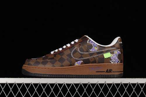 【850】[6A8PYL-001]-[L*V X AIR FORCE 1 LOW 07 DARK BROWN/BROWN/WHITE]-[WOMAN:35.5-39]-[MAN:40-47.5]