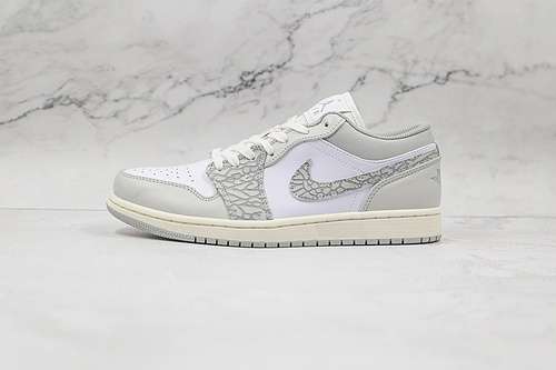 【320】[DH4269-100]-[AIR JORDAN 1 LOW PREMIUM ELEPHANT PRINT WHITE/NEUTRAL GREY/SMOKE GREY]