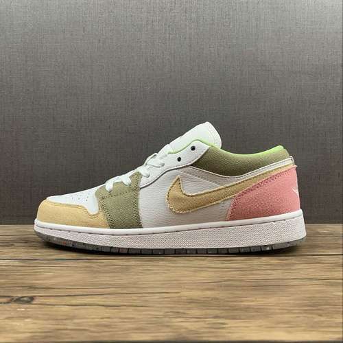 【280】[DJ0341-100]-[AIR JORDAN 1 LOW SE GS WHITE/WHITE/VIVID GREEN]-[WOMAN:36-40]