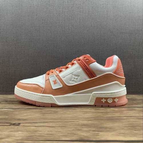 【600】[L*V TRAINER SHOES WHITE/WHITE/ORANGE]-[MAN:38-45]