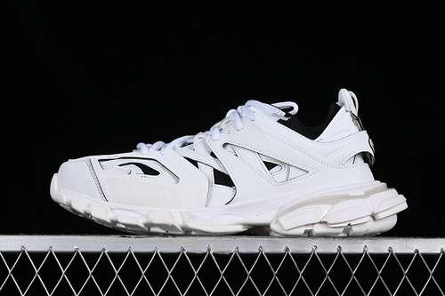 【540】[W3SKC9010]-[BA*LEN*CIAGA TRACK SNEAKER TESS S.GOMMA RES BI ALV/TIS EFF NUBUK/TIS WHITE/BLACK]