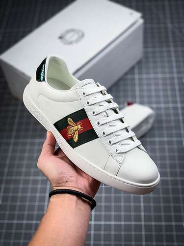 【520】[GU*CCI ACE EMBROIDERED LOW-TOP SNEAKER WHITE/NAVY BLUE/RED-GOLD]-[UNISEX SIZE:35-45]