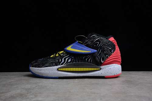 【340】[CZ0170-004]-[KD 14 EP BLACK/FUSION RED/WHITE/YELLOW STRIKE]-[MAN:40-46]